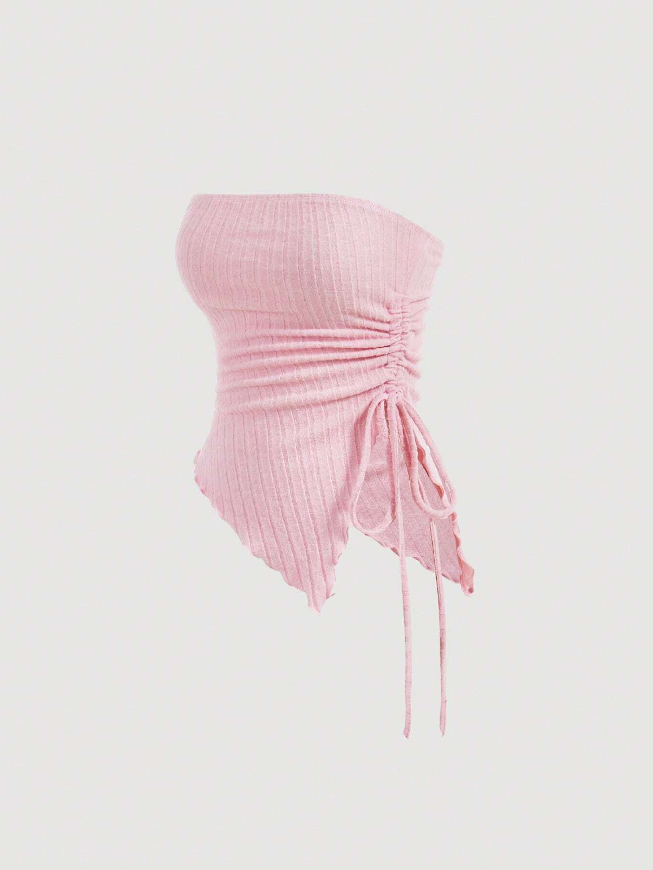Drawstring pink tube top